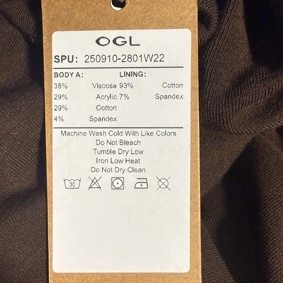 LiteWarm Light Warm Slanted Mockneck Ruched Brami 
Espresso Size Large - Picture 6 of 6